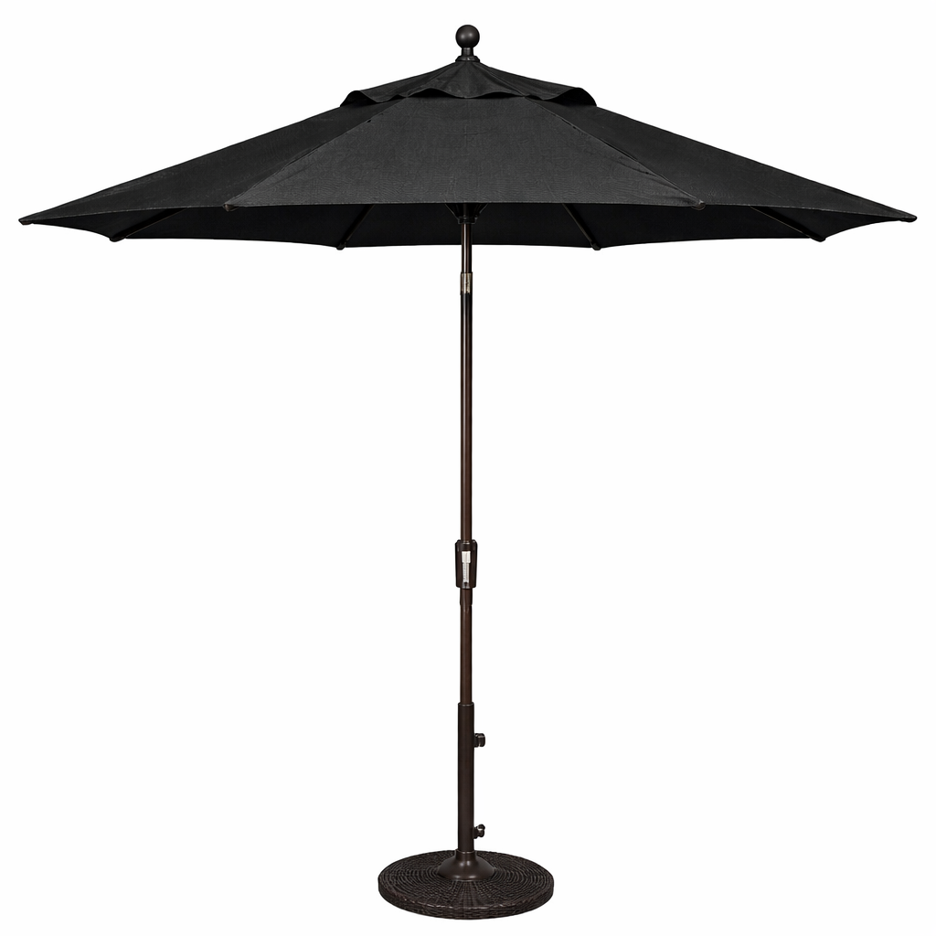 9ft Push Button Tilt Hexagon Patio Umbrella (O'Bravia Fabric) Carbon