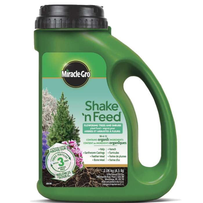 Miracle-Gro® Shake ’n Feed® Flowering Trees &#038; Shrubs Plant Food 18-6-12 2.04 kg