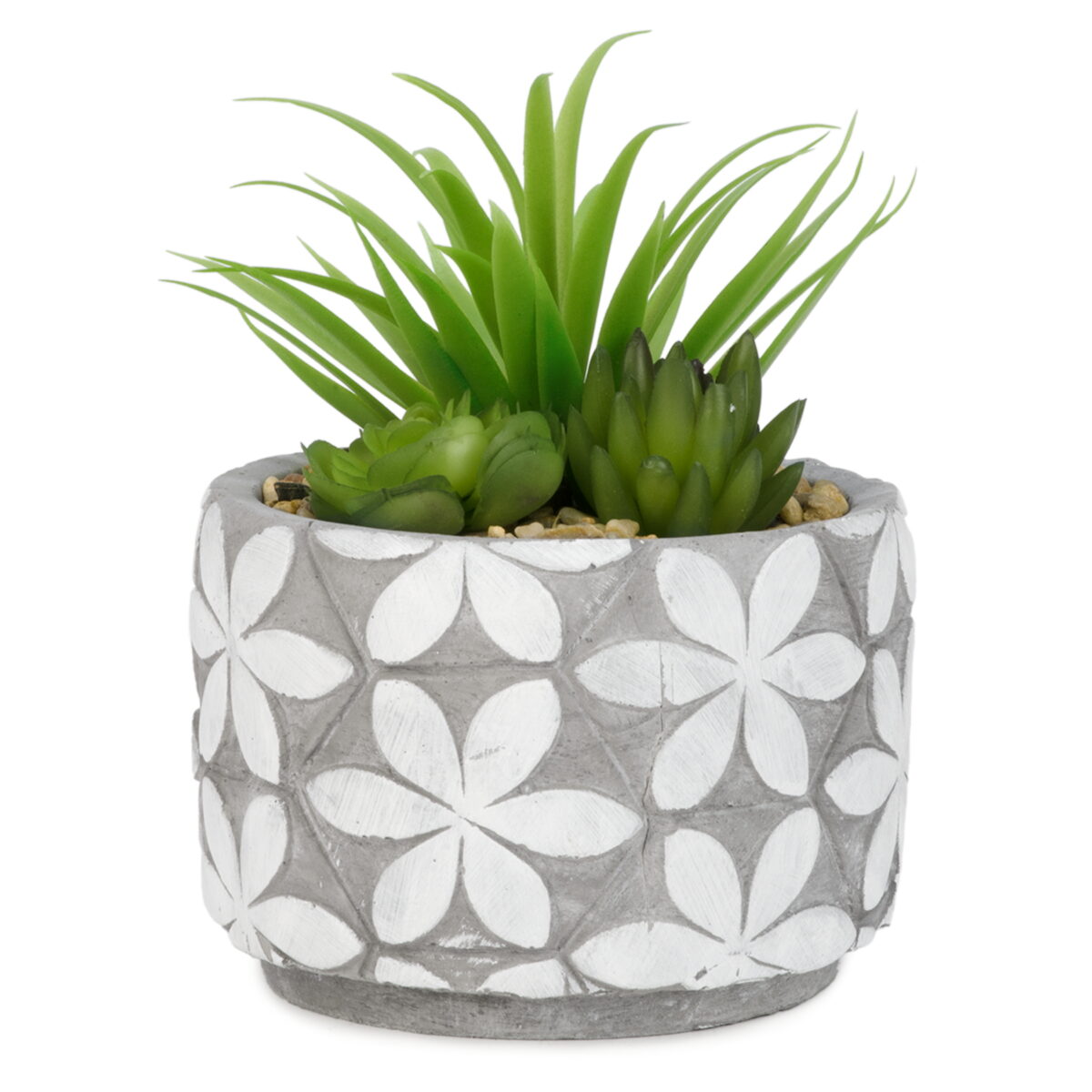 Artificial Succulents in Grey Floral Pot TERRA Greenhouses
