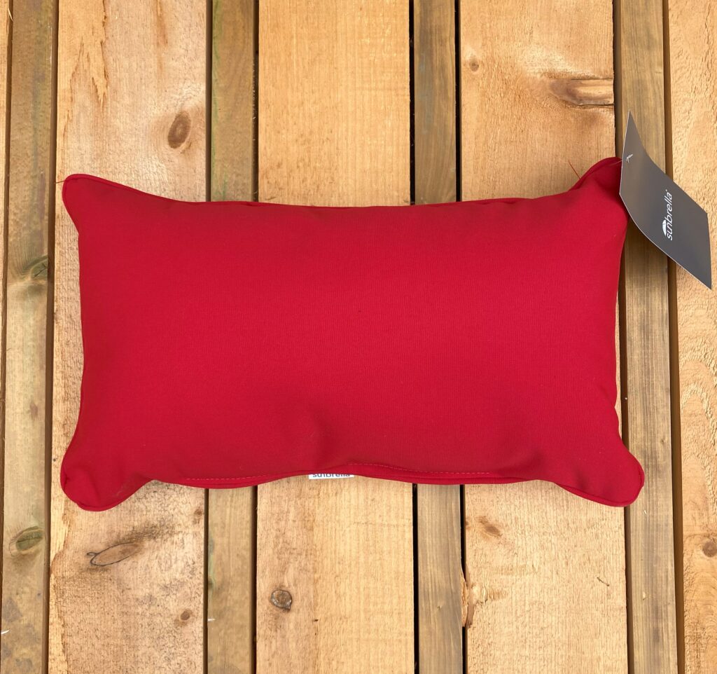Sunbrella Outdoor Lumbar Toss Pillow Jockey Red TERRA Greenhouses