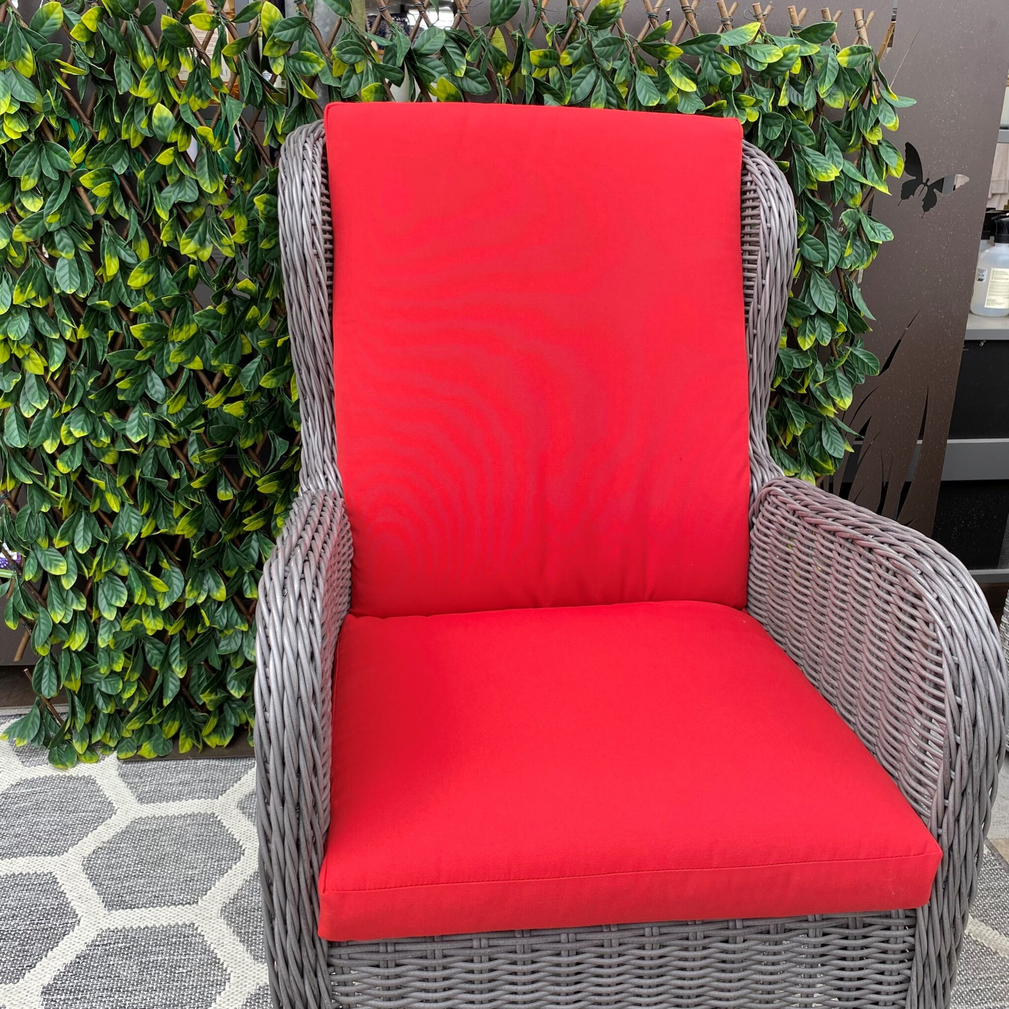 Outdoor Highback Chair Cushion Jockey Red TERRA Greenhouses