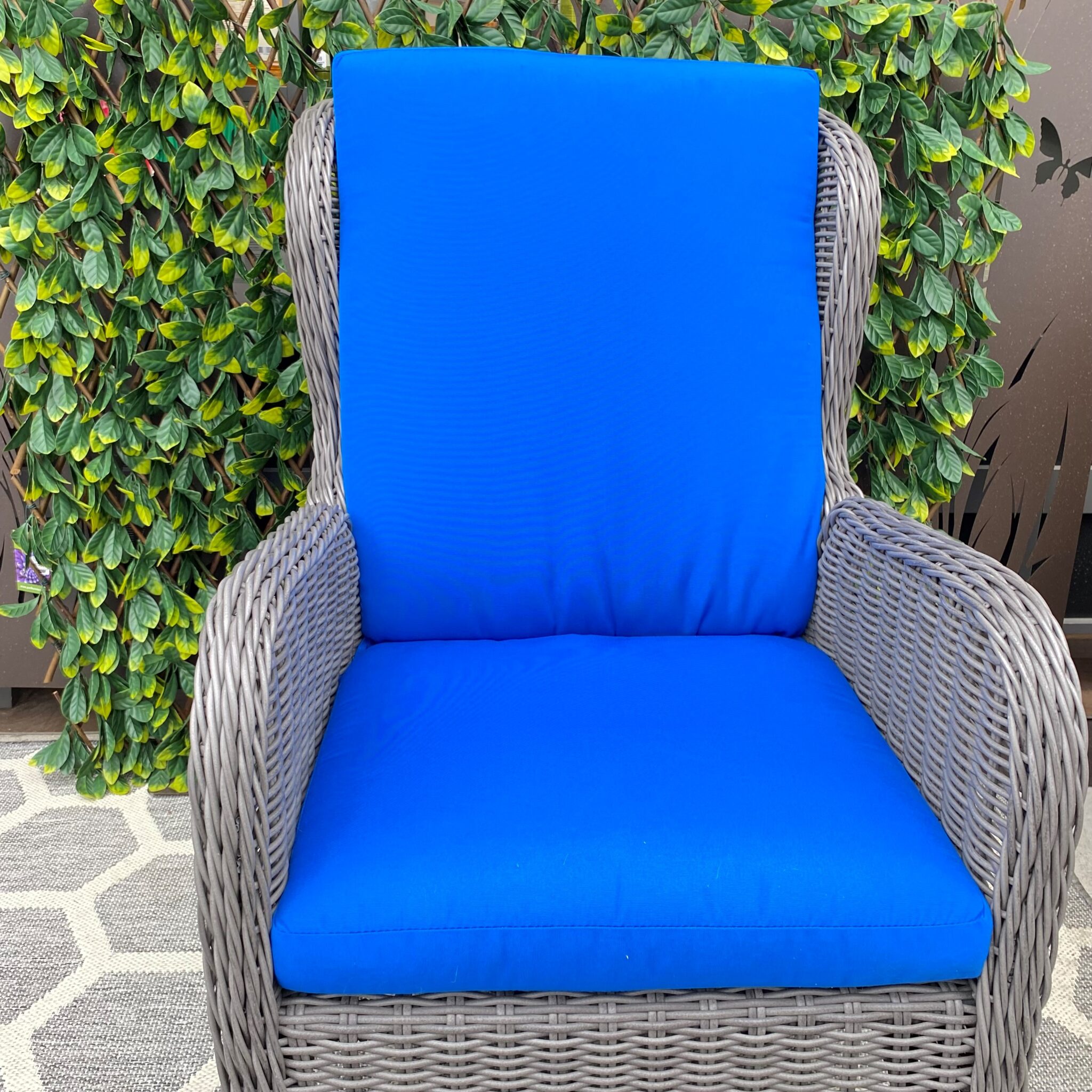 Outdoor Highback Chair Cushion Pacific Blue TERRA Greenhouses