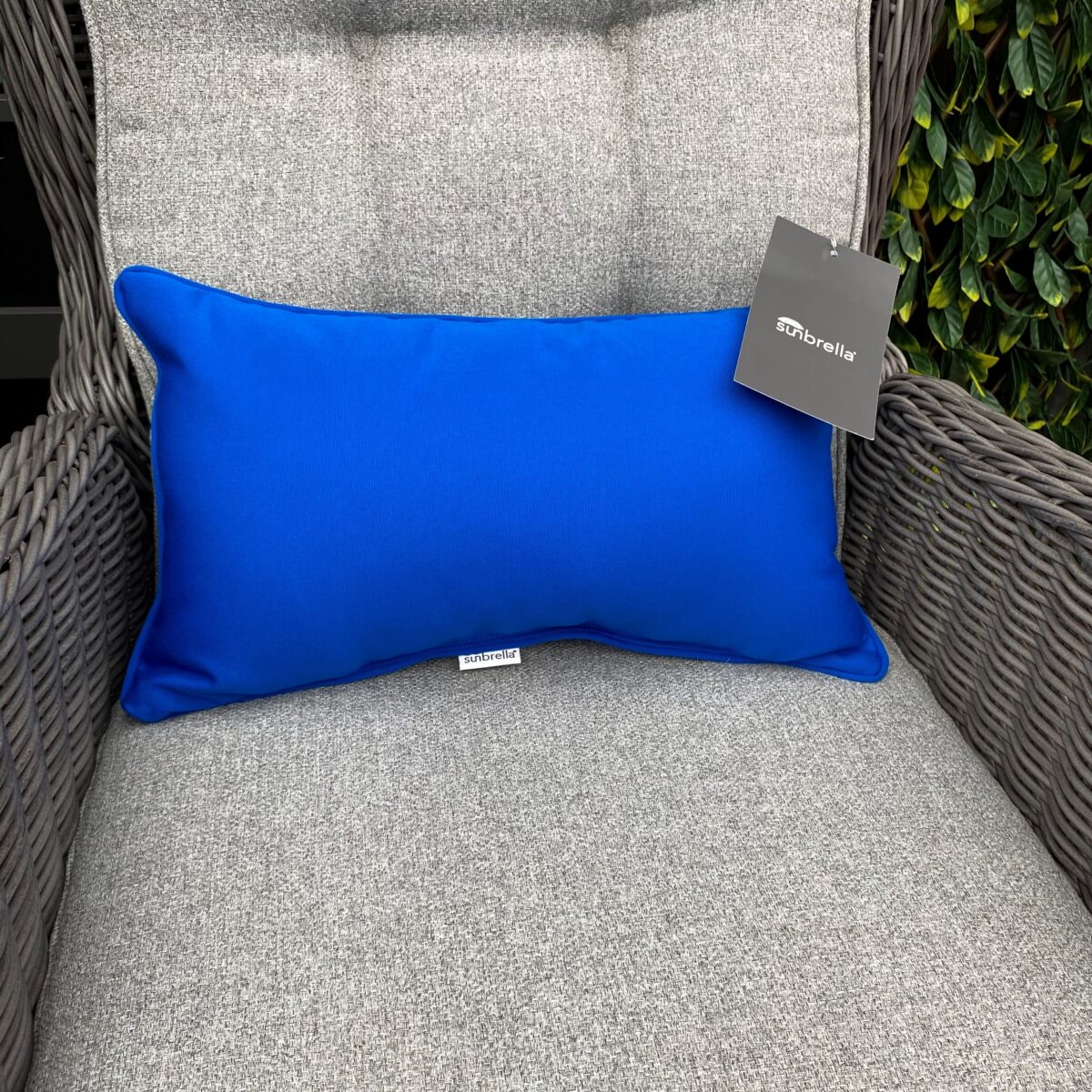 Sunbrella Outdoor Lumbar Toss Pillow Pacific Blue TERRA Greenhouses