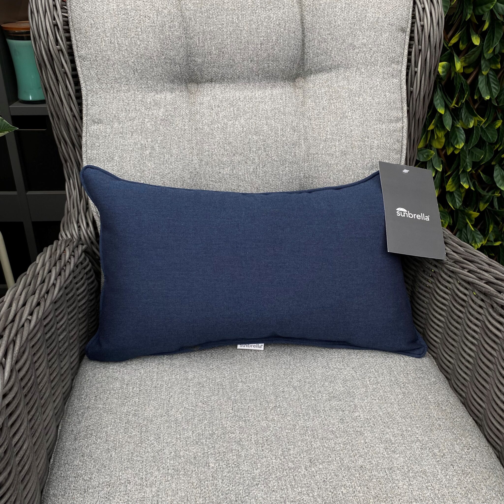 Sunbrella Outdoor Lumbar Toss Pillow Spectrum Indigo TERRA Greenhouses