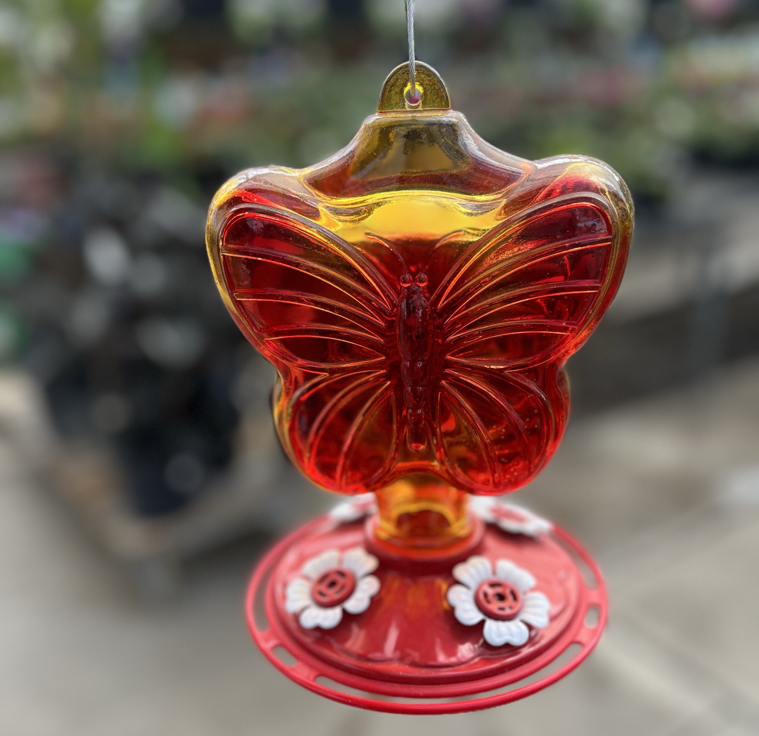 Butterfly Shape Glass Hummingbird Feeder