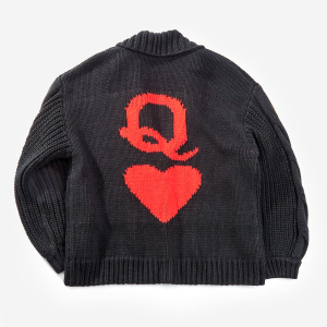 Charlie Paige Chunky Knit Statement Cardigan - Queen of Hearts