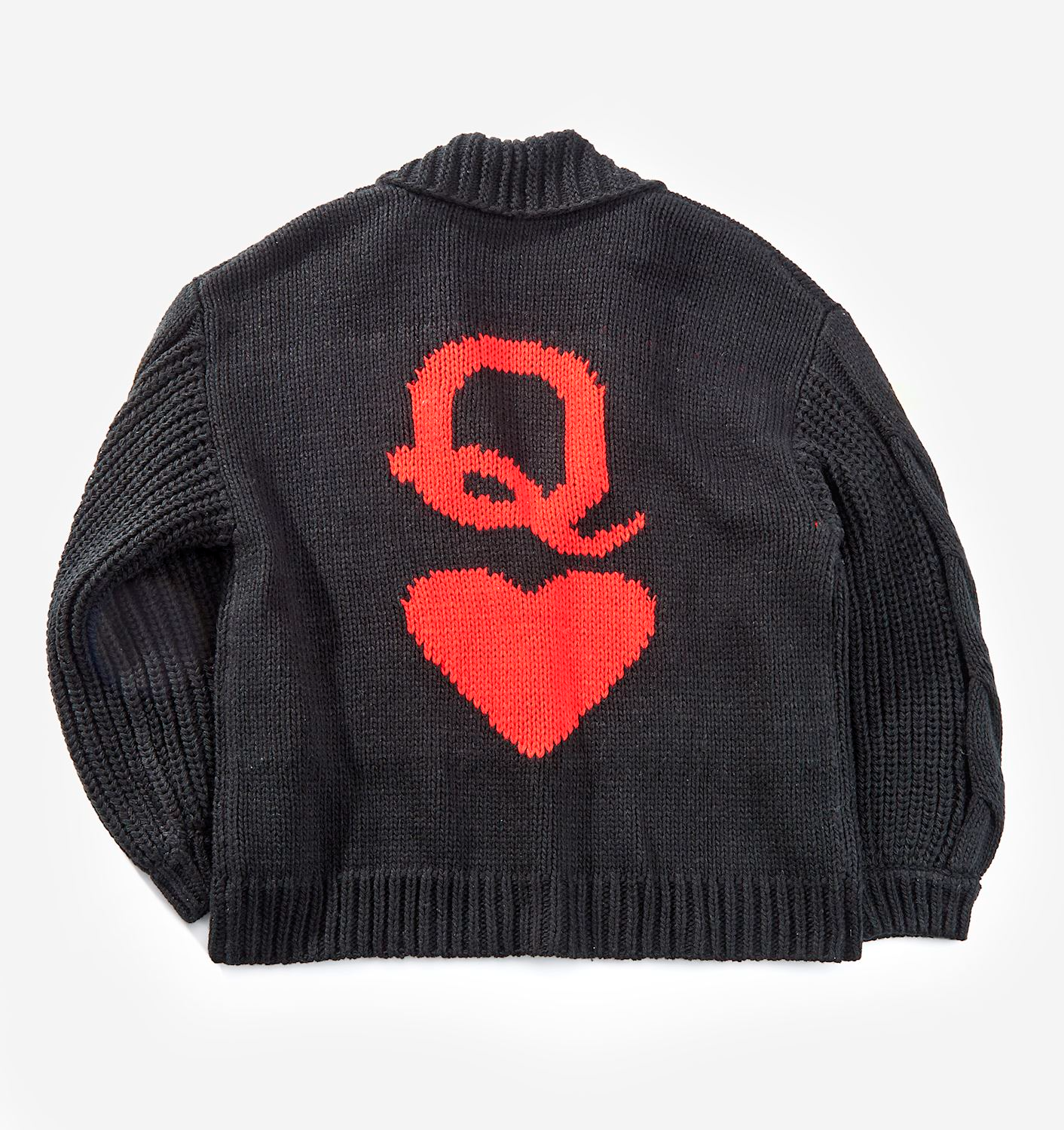 Charlie Paige Chunky Knit Statement Cardigan - Queen of Hearts