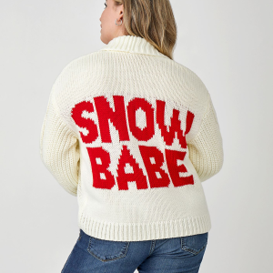 Charlie Paige Chunky Knit Statement Cardigan - Snow Babe
