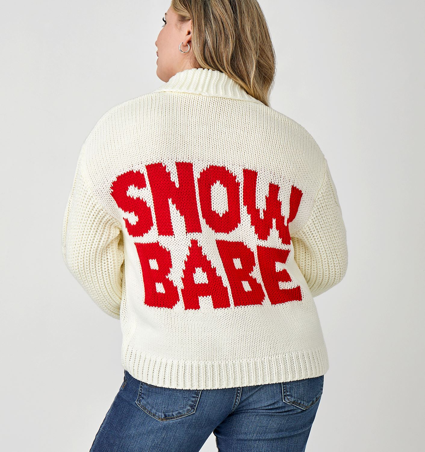 Charlie Paige Chunky Knit Statement Cardigan - Snow Babe