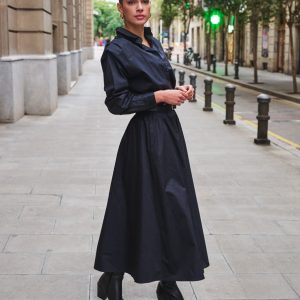 EsQualo Skirt Long Poplin Pockets