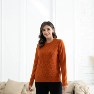 Orange Fashion Aria's Argyle Jacquard Sweater Top (available in five colours)