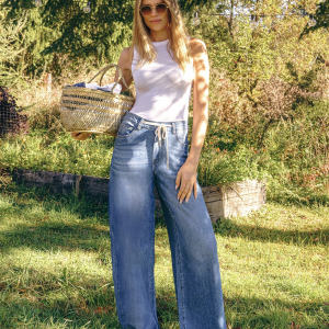 Yoga Jeans Lily Wide Leg High Rise Jean (Crocus)