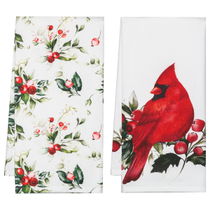 Holiday Decor - Cardinal or Botanical Tea Towel