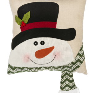Holiday Pillow - Comfy and Cozy Snowman 16" x 16"