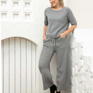 Orange Fashion Knit Wide Leg Pant (available in three colours)