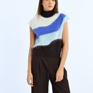 Molly Bracken Waves Sweater Sleeveless (Blue)