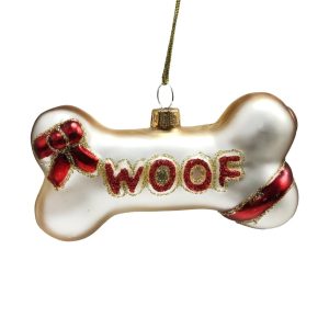 Holiday Ornament -  Glass Dog Bone