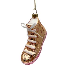 Holiday Ornament -  Glass Shoe 3" Multi Glitter