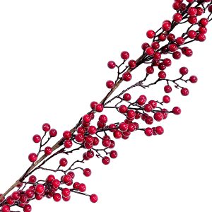 Holiday Decor - Garland Berry 72" Shiny Red
