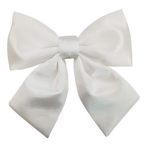 Holiday Decor - Bow Sponge/Fabric 13" Ivory