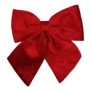 Holiday Decor - Bow Sponge/Fabric 8.5" Red Velvet