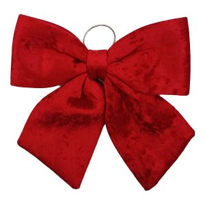 Holiday Decor - Bow Sponge/Fabric 13" Red Velvet