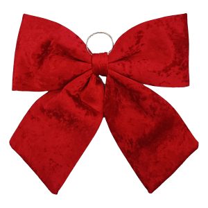 Holiday Decor - Bow Sponge/Fabric 17" Red Velvet