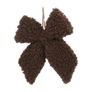 Holiday Ornament -  Wool Bow 7" Dark Brown