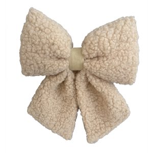 Holiday Decor - Bow Sherpa Beige 12.5"X10"