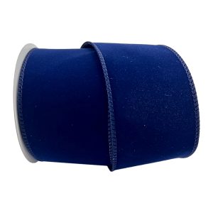Holiday Decor - Wired Ribbon 2.5"X10 Yds. Navy Velvet