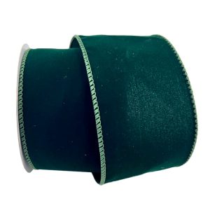 Holiday Decor - Wired Ribbon 2.5"X10 Yds. Dark Green Velvet