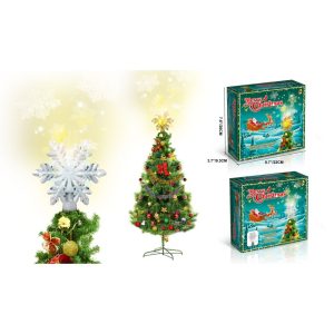 Holiday Decor - Tree Topper Snowflake Gold with Projection Light 9Pc 8"X3"X9" Usb