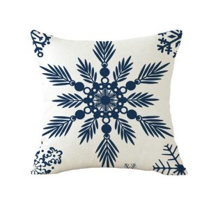 Holiday Pillow - Dark Blue Snowflakes 16" X 16"