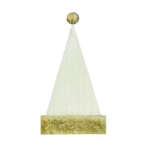 Holiday Decor - Santa Hat 25" Ivory/Beige with Faux Fur Border