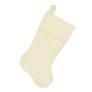 Holiday Decor - Stocking 20.5" Cream White Boucle