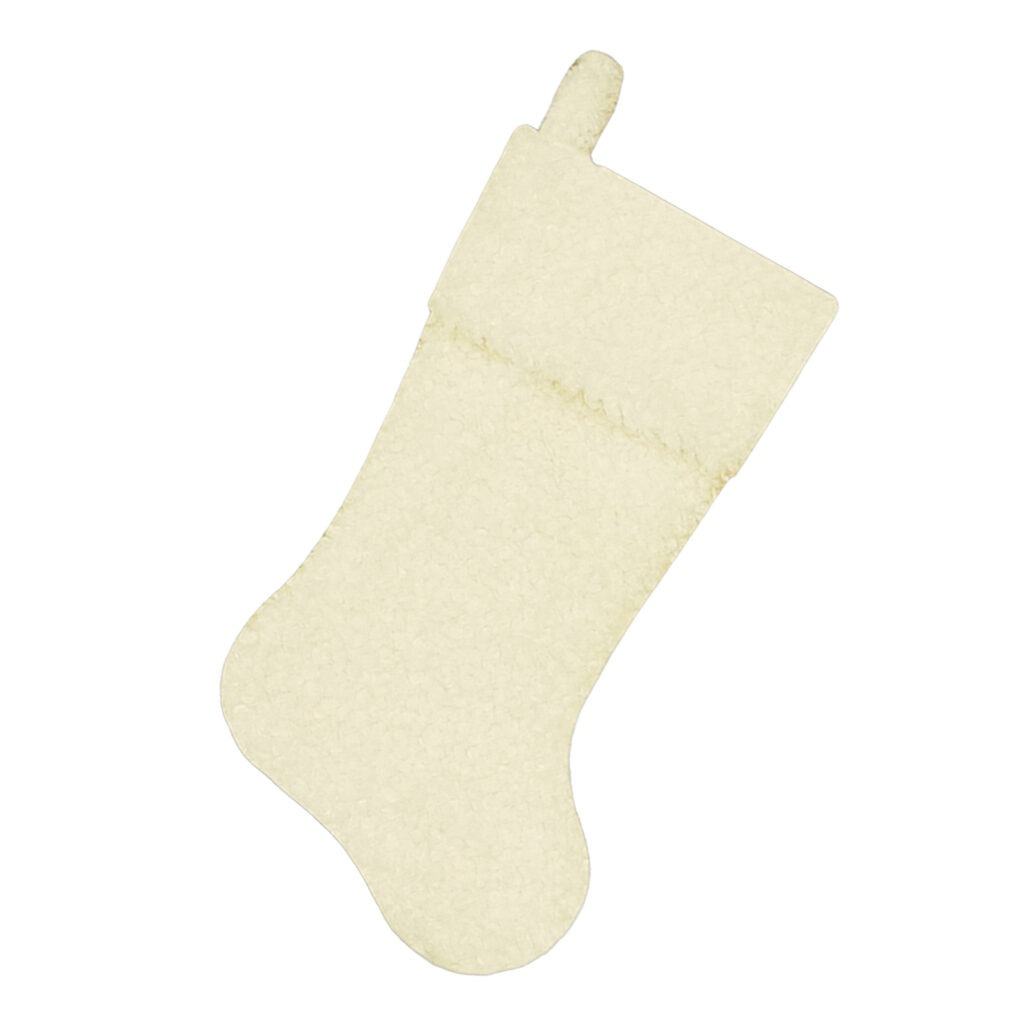 Holiday Decor - Stocking 20.5" Cream White Boucle