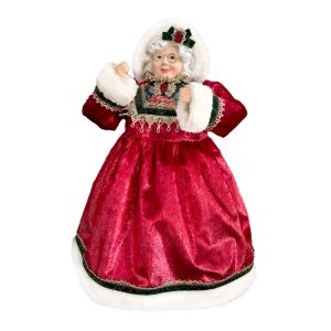 Holiday Decor - Mrs. Santa Standing Deluxe 16" Red/Green