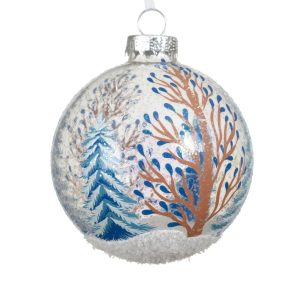 Holiday Ornament -  Glass Bauble Trees 8cm