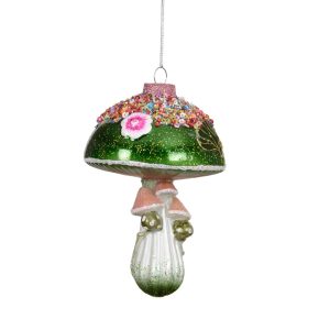 Holiday Ornament - Glass Bauble Mushroom