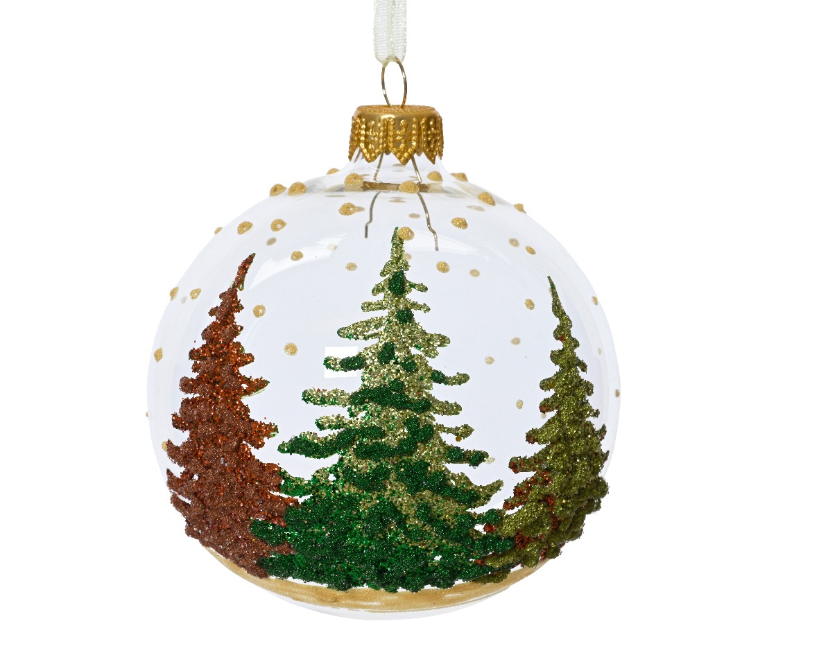 Holiday Ornament - Glass Ball Christmas Tree 8cm