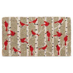 Holiday Doormat - Cardinals & Birch 18" x 30"L