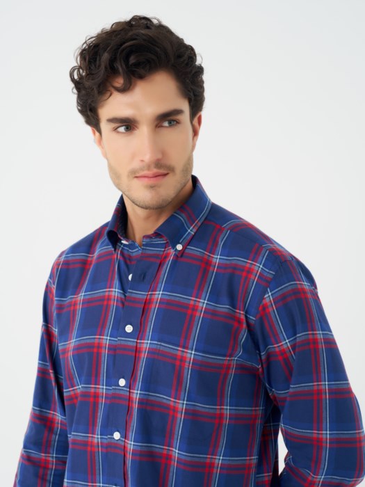 Leo Chavalier Button Down Non Iron Shirt (Blue)