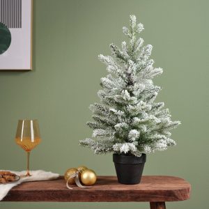 Holiday Decor -  Allison Mini Tree Snowy White/Green 45Hcm