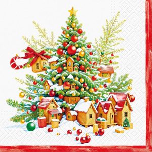 Holiday Decor - Luncheon Festive Joy Tree Napkins
