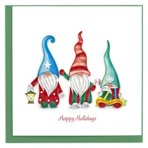 Quilling Card - Quilled Holiday Gnomes Greeting Card