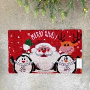 Holiday Doormat - Santa and Friends 18x30"