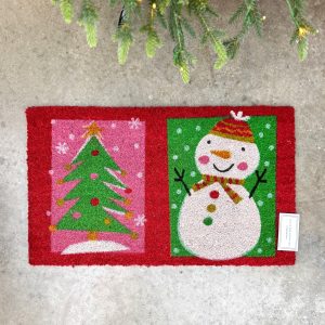 Holiday Doormat - Tree/Snowman 18x30"