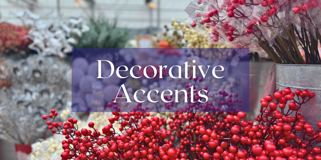artificial berries and other decorative accents for winter planters