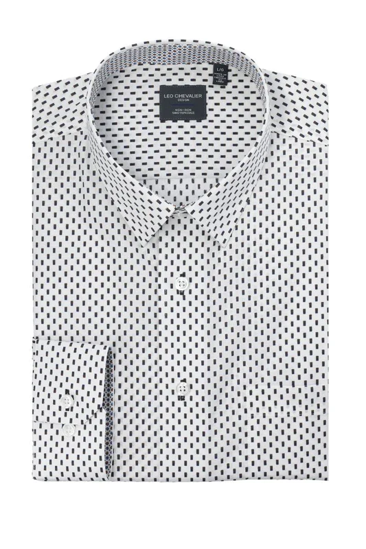 Leo Chavalier Non Iron Sport Shirt Longsleeve (White)