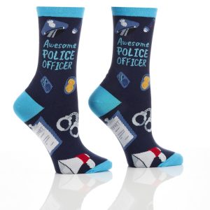 Yo Sox - women's crew sock police officer